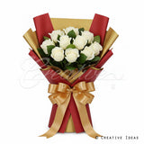 22.8" X 22.8" Reversible Floral Wrap-20 Pcs (Red/Gold)
