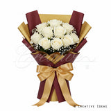 22.8" X 22.8" Reversible Floral Wrap-20 Pcs (Wine/Gold)