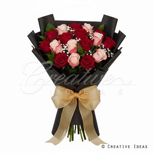 22.8" X 22.8" Solid Color Floral Wrap-20 Pcs (Black)