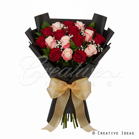 22.8" X 22.8" Solid Color Floral Wrap-20 Pcs (Black)