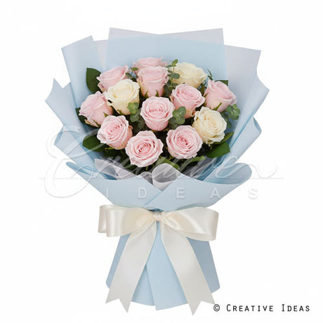 22.8" X 22.8" Solid Color Floral Wrap-20 Pcs (Blue)