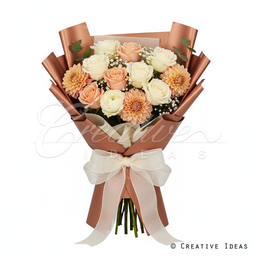 22.8" X 22.8" Solid Color Floral Wrap-20 Pcs (Copper)