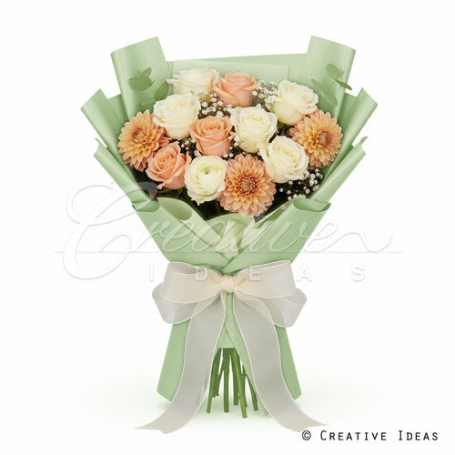22.8" X 22.8" Solid Color Floral Wrap-20 Pcs (Mint Green)