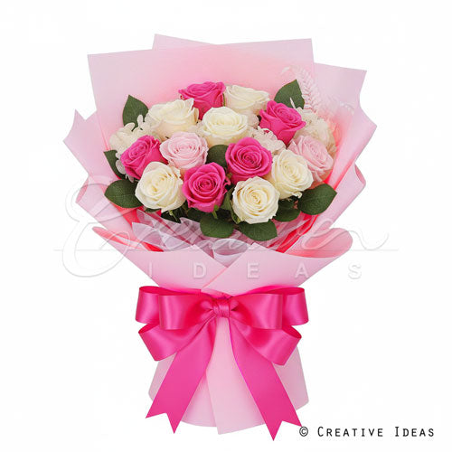 22.8" X 22.8" Solid Color Floral Wrap-20 Pcs (Pink)