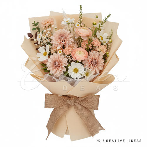 22.8" X 22.8" Solid Color Floral Wrap-20 Pcs (Tannnnnnn)
