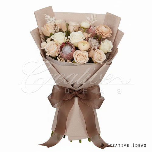 22.8" X 22.8" Solid Color Floral Wrap-20 Pcs (Toffee)