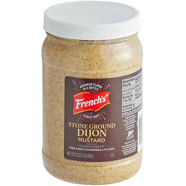 French's Stone Ground Dijon Mustard 32 oz. Jar - 6/Case
