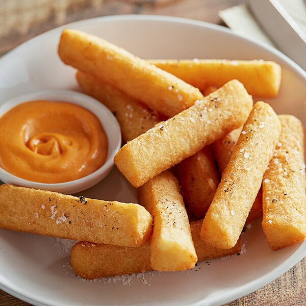 White Toque Steak-Cut Yuca Fries 2.2 lb. - 12/Case