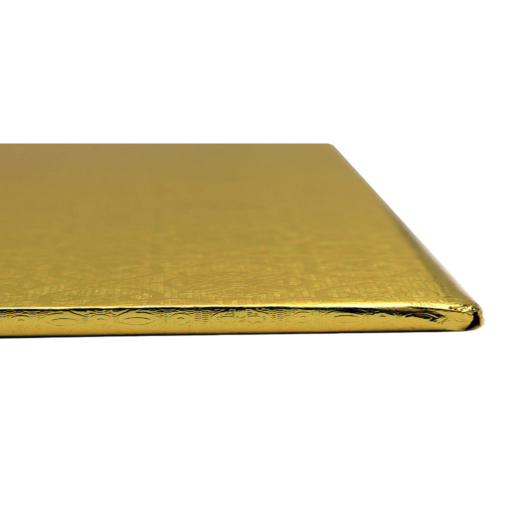 O'Creme Square Gold Cake Drum Board, 12" x 1/4" Thick, Pack of 10