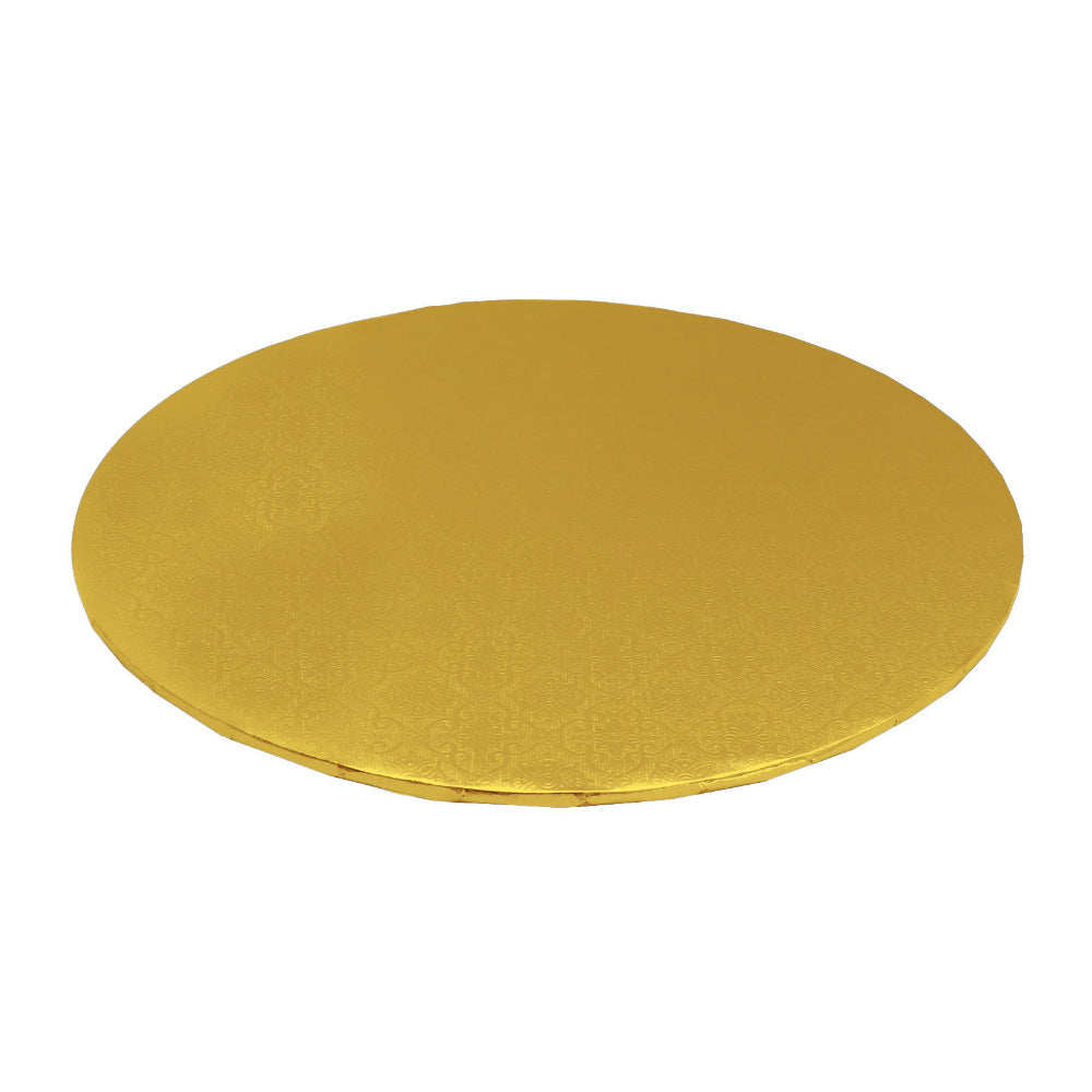 O'Creme Round Gold Cake Drum Board, 16" x 1/4" High, Pack of 10