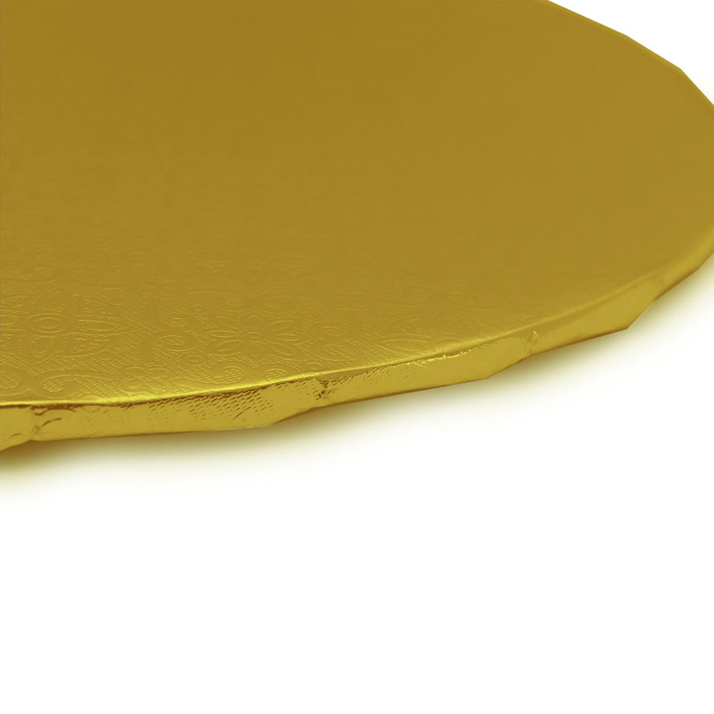 O'Creme Round Gold Cake Drum Board, 18" x 1/4" High, Pack of 10