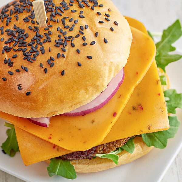 Violife Just Like Provolone with Hot Peppers Vegan Cheese Slices 2.2 lb. - 5/Case