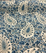 Paisley Verveine Bluejay 100 Percent Cotton Fabric - Blue/White Paisley, 54" Width (1 Yard)
