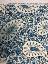 Paisley Verveine Bluejay 100 Percent Cotton Fabric - Blue/White Paisley, 54" Width (1 Yard)