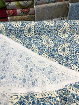 Paisley Verveine Bluejay 100 Percent Cotton Fabric - Blue/White Paisley, 54" Width (1 Yard)