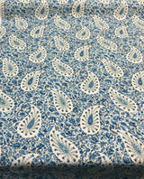 Paisley Verveine Bluejay 100 Percent Cotton Fabric - Blue/White Paisley, 54" Width (1 Yard)