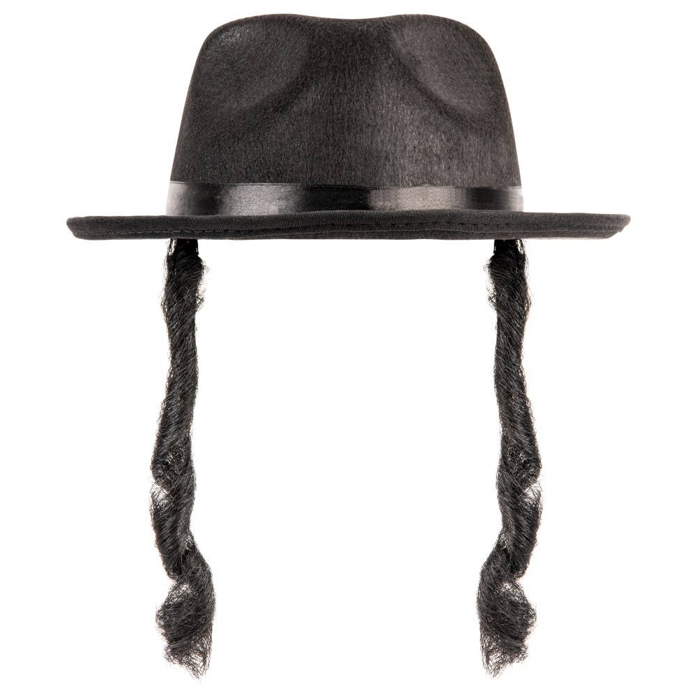 Black Fedora with Side Locks