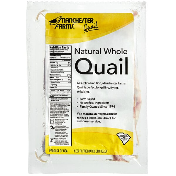 Manchester Farms 4 oz. Fresh Whole Quail - 24/Case