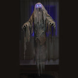 Hanging Ghost Halloween Decoration with Light-Up Eyes and Sound, 60"