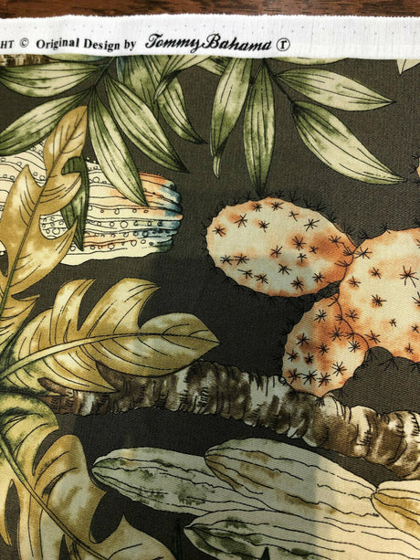 Tommy Bahama Home Emporio Cactus Sunset 100 Percent Cotton Fabric - Sunset Brown, 54" Width, 13.5" Horizontal Repeat, 25.25" Vertical Repeat (1 Yard)