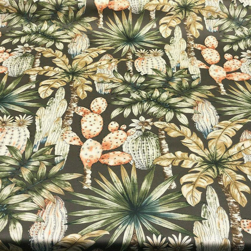 Tommy Bahama Home Emporio Cactus Sunset 100 Percent Cotton Fabric - Sunset Brown, 54" Width, 13.5" Horizontal Repeat, 25.25" Vertical Repeat (1 Yard)