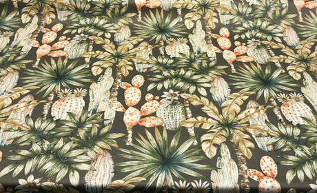 Tommy Bahama Home Emporio Cactus Sunset 100 Percent Cotton Fabric - Sunset Brown, 54" Width, 13.5" Horizontal Repeat, 25.25" Vertical Repeat (1 Yard)