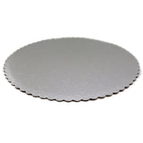 O'Creme Silver Scalloped Round Cake & Pastry Board, 12", Pack of 10