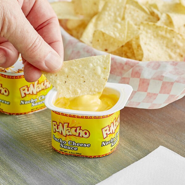 FUNacho 3.5 oz. Nacho Cheese Sauce Cup - 48/Case