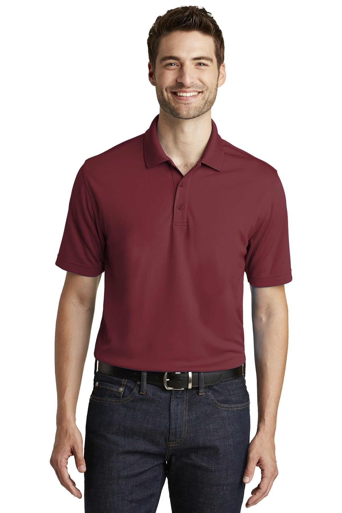Port Authority® Silk Touch Collared Short Sleeve Polo – Premium 4.6 oz. 100% Polyester Double-Knit Piqué, Lightweight, Breathable, Versatile Work & Casual Shirt