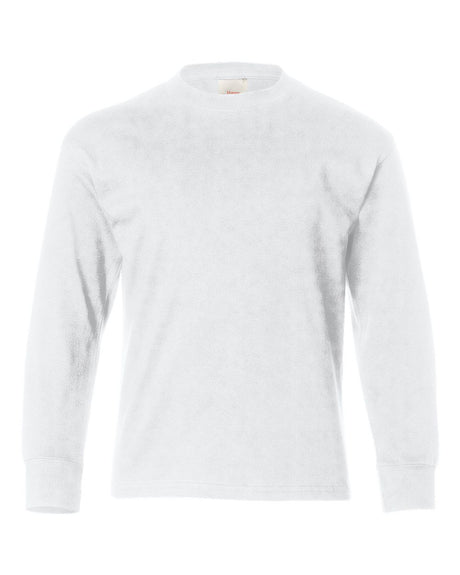 Hanes® Authentic Youth Crew Neck Long Sleeve T-Shirt