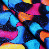 Eye Candy Nylon Spandex Fabric - Multi/Black Colorful Print, Four-Way Stretch, 58/60" Width (1 Yard)