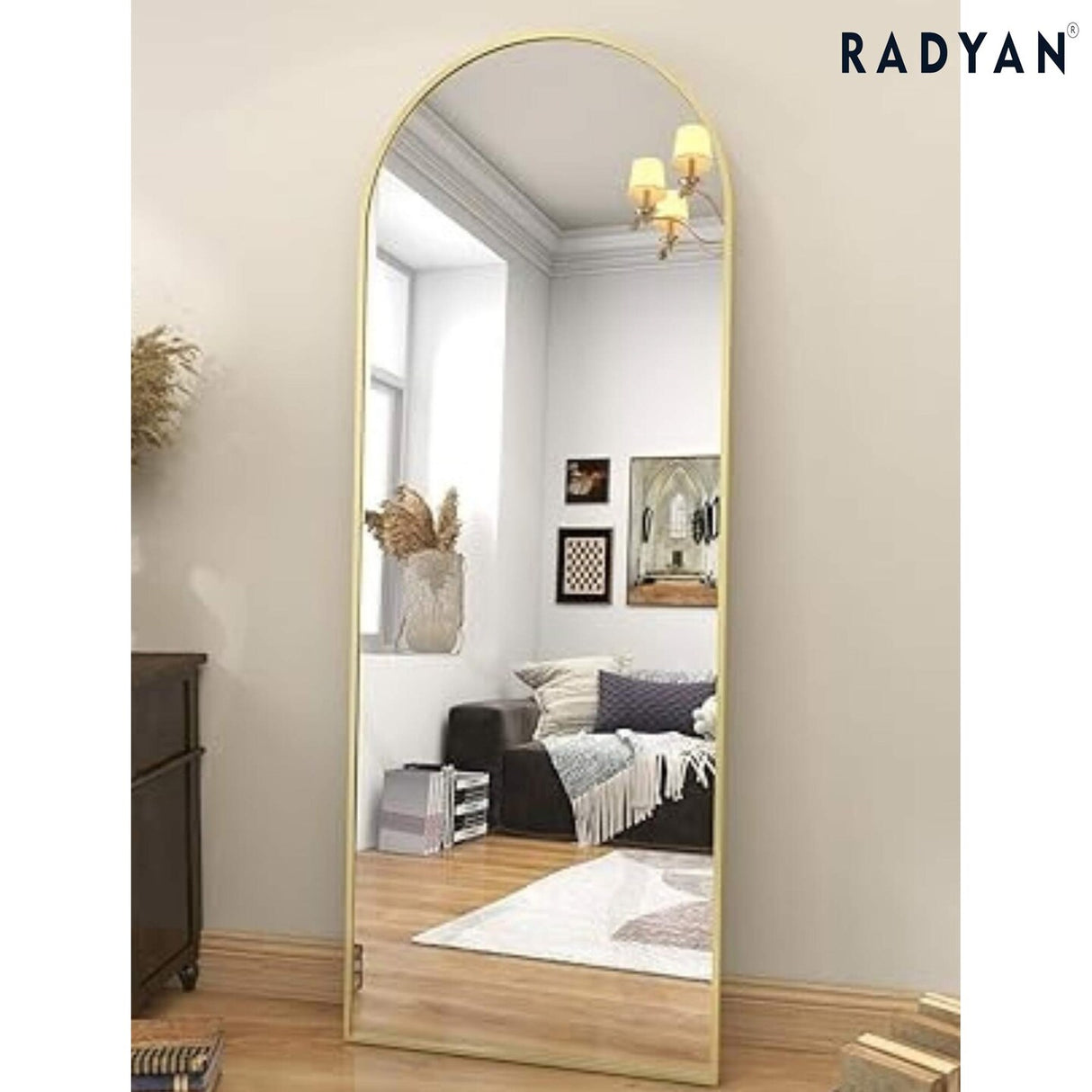 Vlush Full Length Mirror, 65"x22" with Aluminum Frame (Gold)