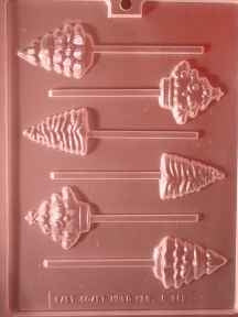 Assorted Christmas Trees Pop Chocolate Mold - ECC682