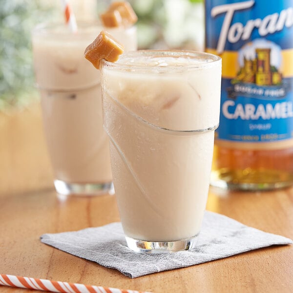 Torani Sugar-Free Caramel Flavoring Syrup 750 mL Glass Bottle
