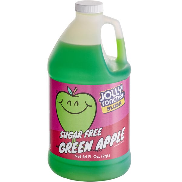 Jolly Rancher 1/2 Gallon Sugar-Free Green Apple Slushy 5:1 Concentrate - 6/Case