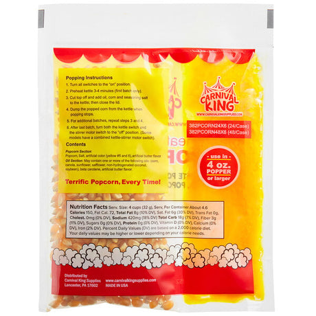 Carnival King All-In-One Popcorn Kit for 4 oz. Popper - 24/Case