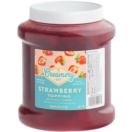 Creamery Ave. Strawberry Dessert / Sundae Topping Glaze 1/2 Gallon - 6/Case