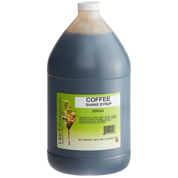 I. Rice Coffee Milkshake Base Syrup 1 Gallon - 4/Case