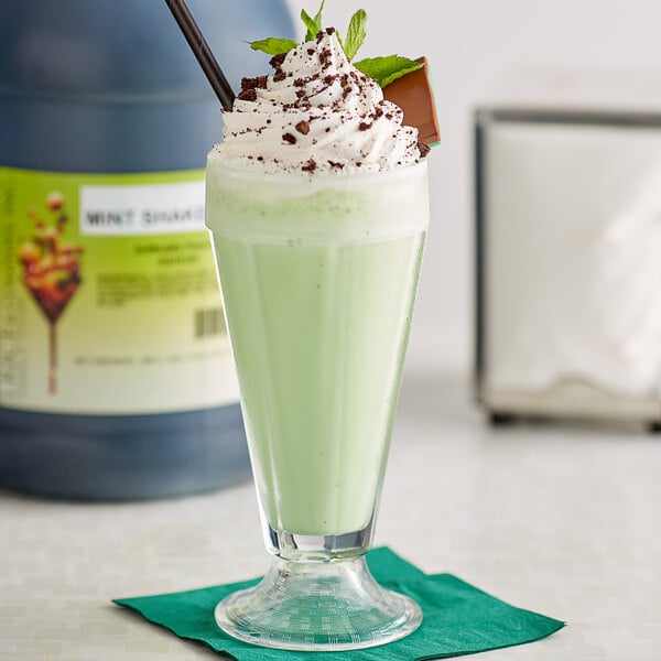 I. Rice Mint Milkshake Base Syrup 1 Gallon - 4/Case