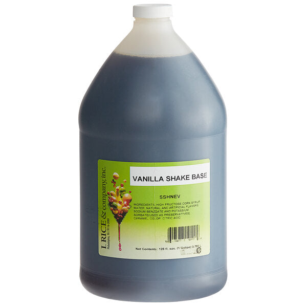 I. Rice Vanilla Milkshake Base Syrup 1 Gallon - 4/Case