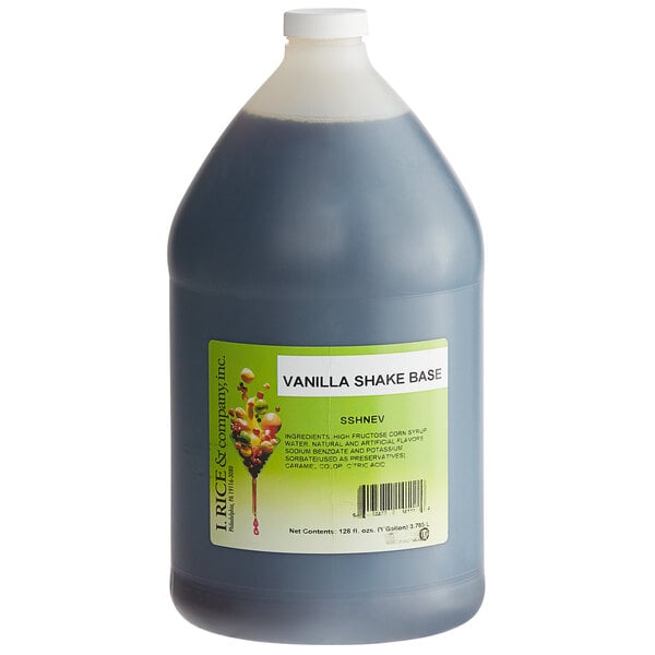 I. Rice Vanilla Milkshake Base Syrup 1 Gallon - 4/Case