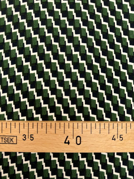 Viscose Crepe Printed Green Black