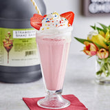 I. Rice Strawberry Milkshake Base Syrup 1 Gallon - 4/Case