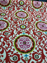 Waverly Celestial Sun Fiesta Cotton Fabric - Orange, Brown, Fuchsia, Gold And Aqua Folky Pattern, 45" Width (1 Yard)