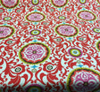 Waverly Celestial Sun Fiesta Cotton Fabric - Orange, Brown, Fuchsia, Gold And Aqua Folky Pattern, 45" Width (1 Yard)