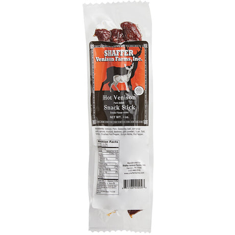 Shaffer Venison Farms 4 oz. Hot Venison Snack Stick - 24/Case