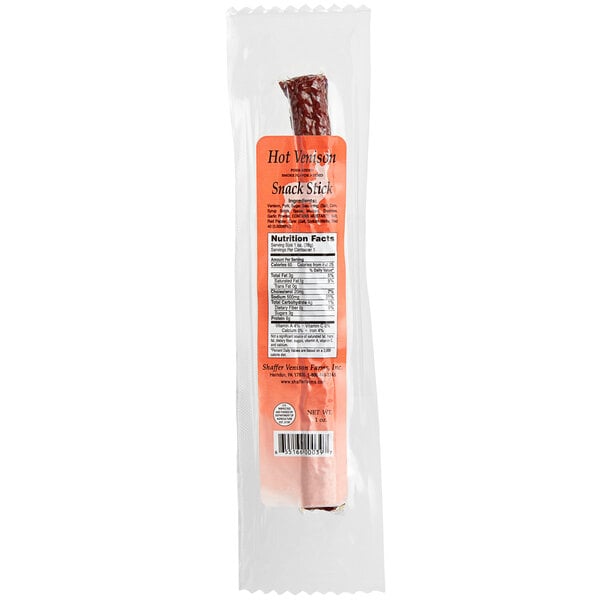 Shaffer Venison Farms 1 oz. Hot Venison Snack Stick - 240/Case