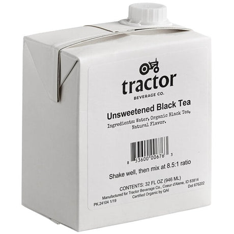 Tractor Beverage Co. Organic Unsweet Tea Beverage 8.5:1 Concentrate 32 fl. oz. - 12/Case