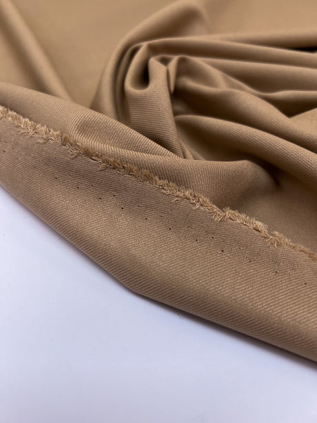 Beige Polyester Viscose Blend Twill
