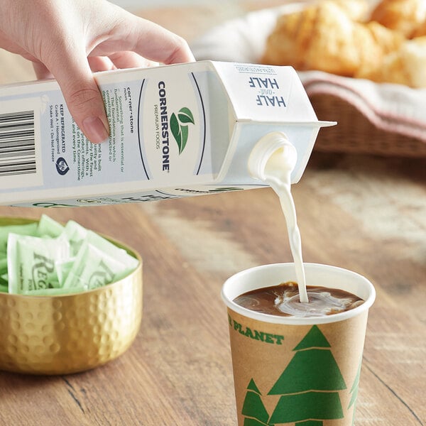 1 Qt. Grade A Ultra-Pasteurized Half and Half Creamer - 12/Case